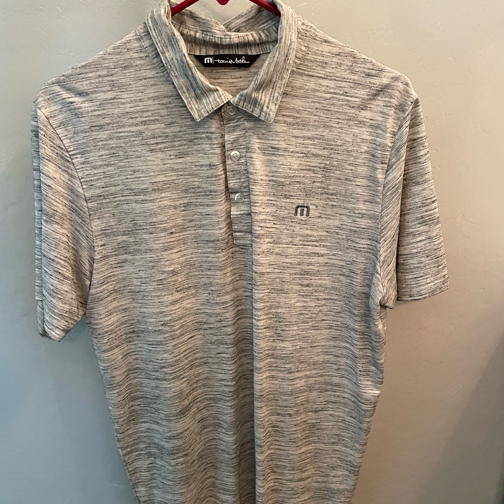 Travis Mathew Heathered Gray Polo